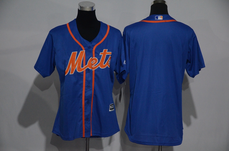 Womens 2017 MLB New York Mets Blank Blue Jerseys->women mlb jersey->Women Jersey